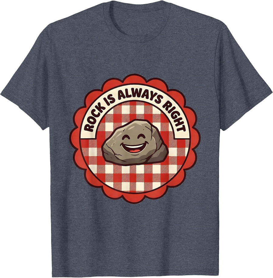 Rock Is Always Right Bold Music Graphic Design T-Shirt - Heather Blue