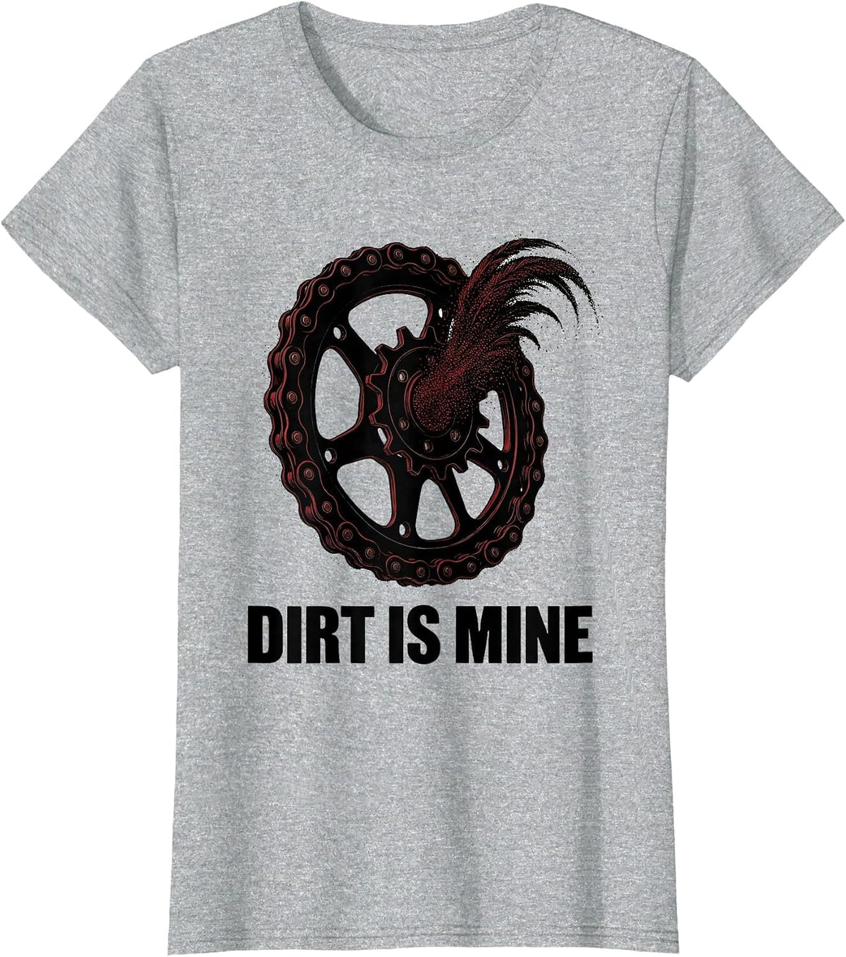 Dirt Is Mine Retro Dirt Bike Motocross Biker T-Shirt - Heather Grey