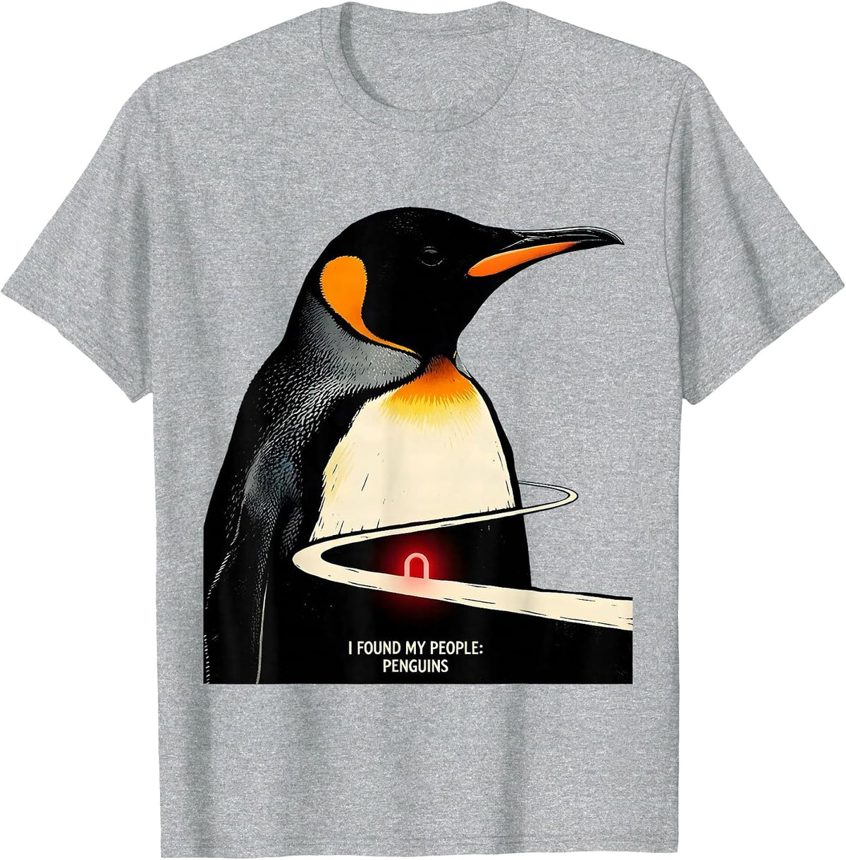 Men's I Found My People Penguins Funny Christmas Penguin Lover T-Shirt - Heather Grey