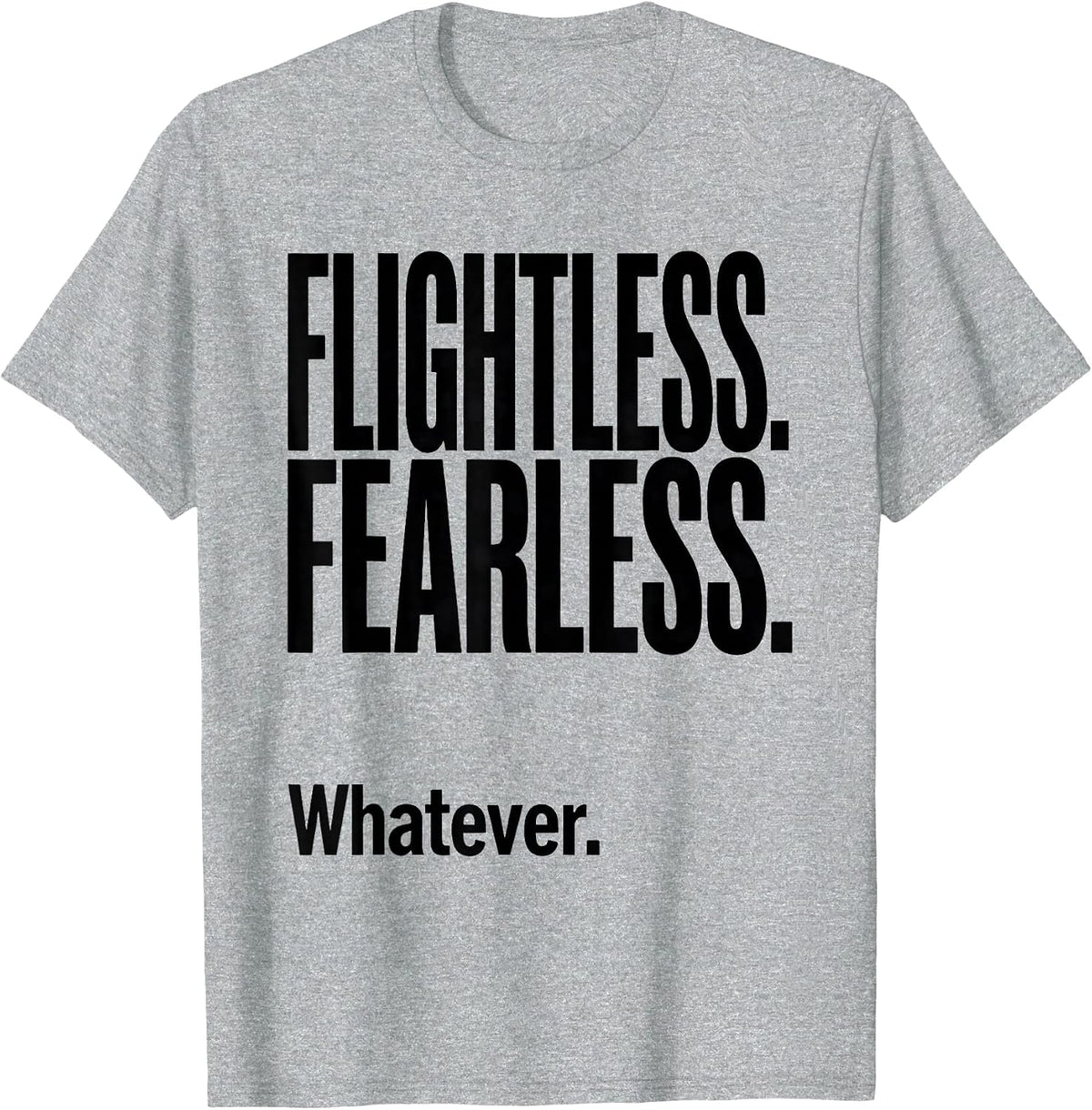 Men's Flightless Fearless Whatever Kiwi Map Rugby Haka Pride T-Shirt - Heather Grey