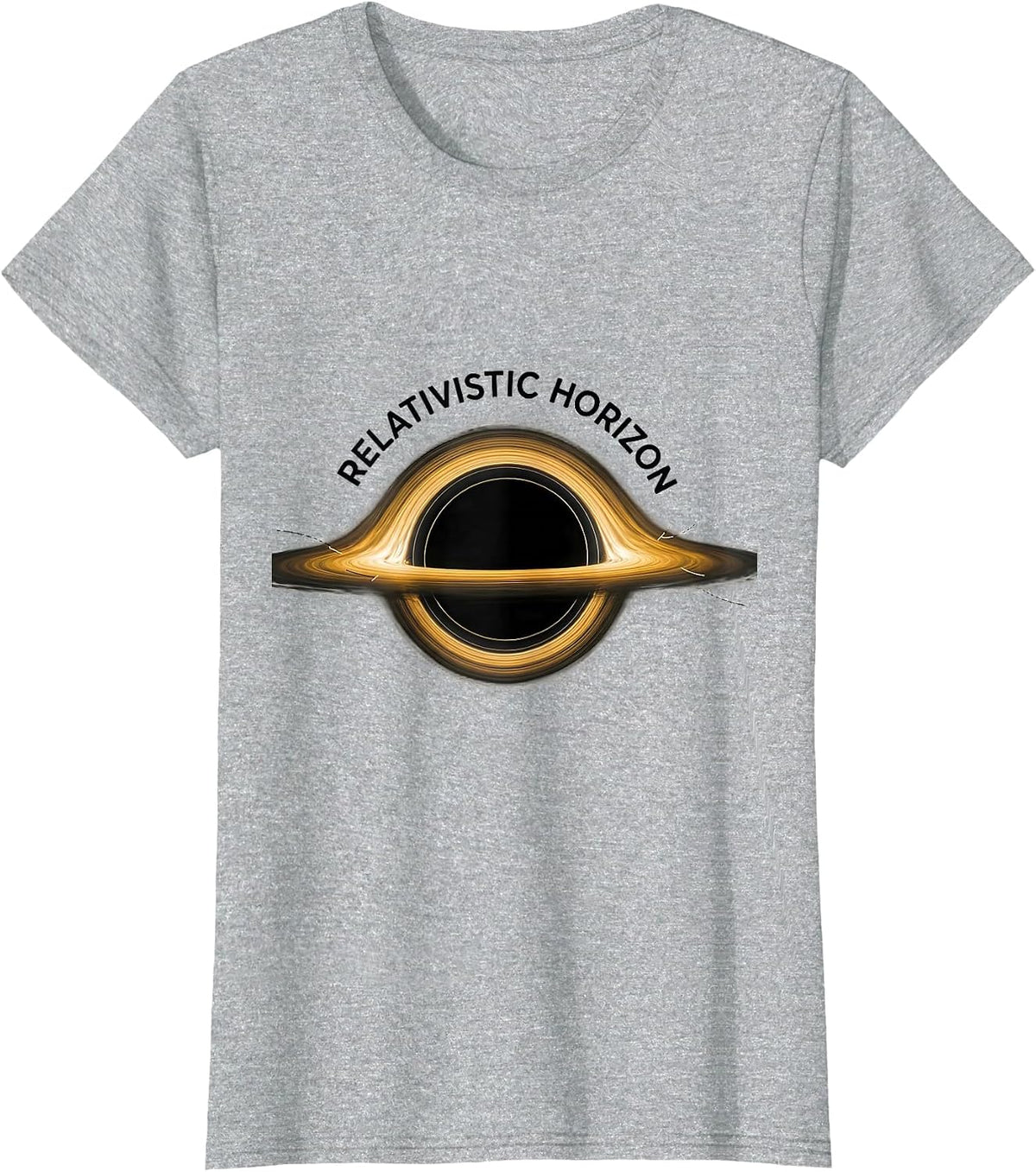 Relativistic Horizon Minimalist Black Hole Physics T-Shirt - Heather Grey