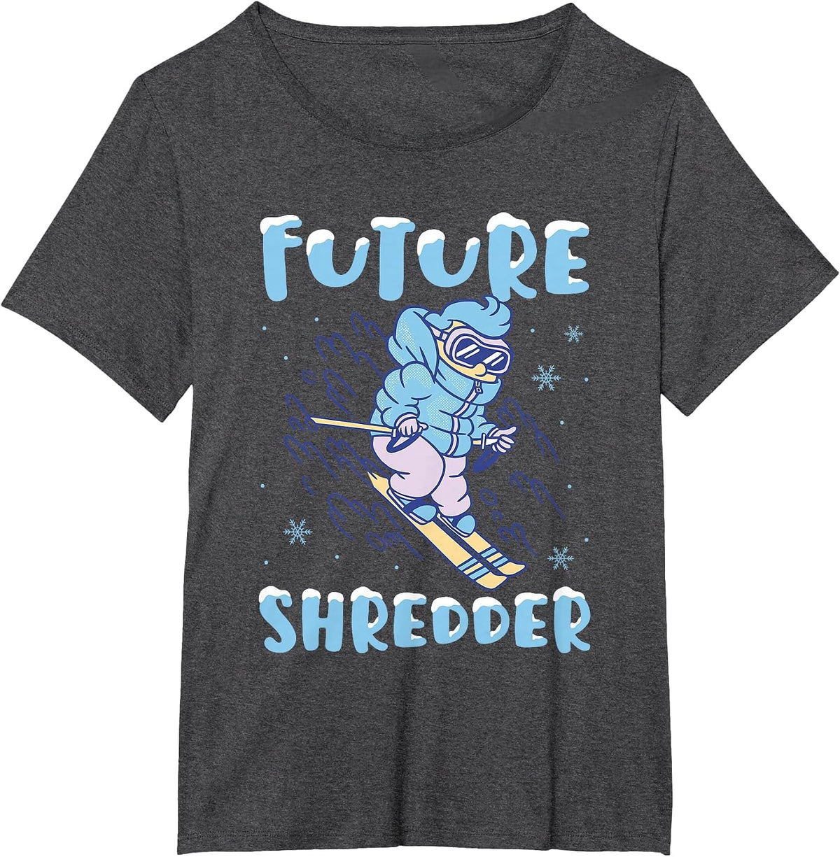 Skiing Outfit Ski Nordic Skier Skiing Future Shredder Kids T-Shirt - Dark Heather Grey
