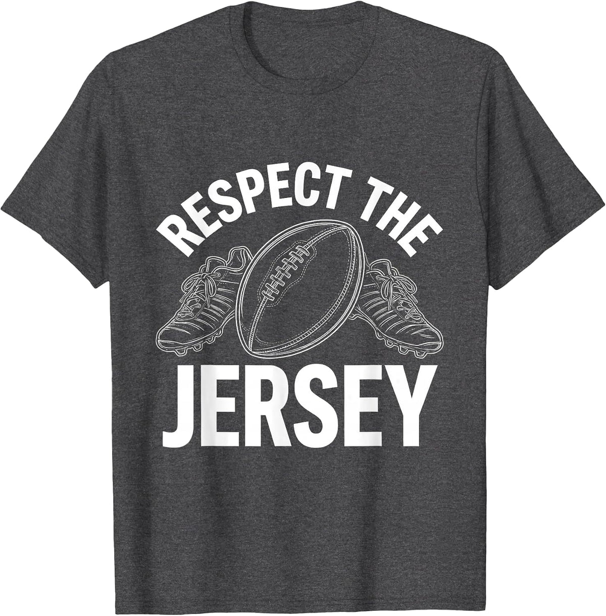 Respect the Jersey Rugby Fan Design T-Shirt - Dark Heather Grey