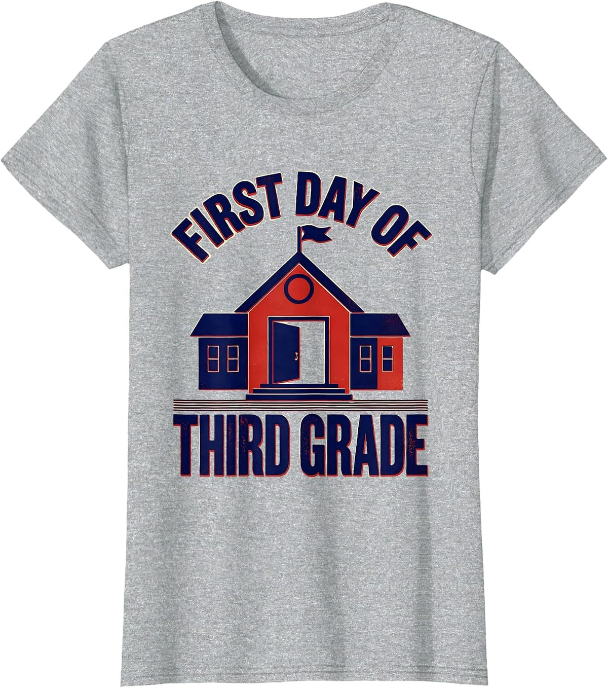 First Day Of Third Grade Retro Groovy Teacher & Student Back T-Shirt - Heather Grey