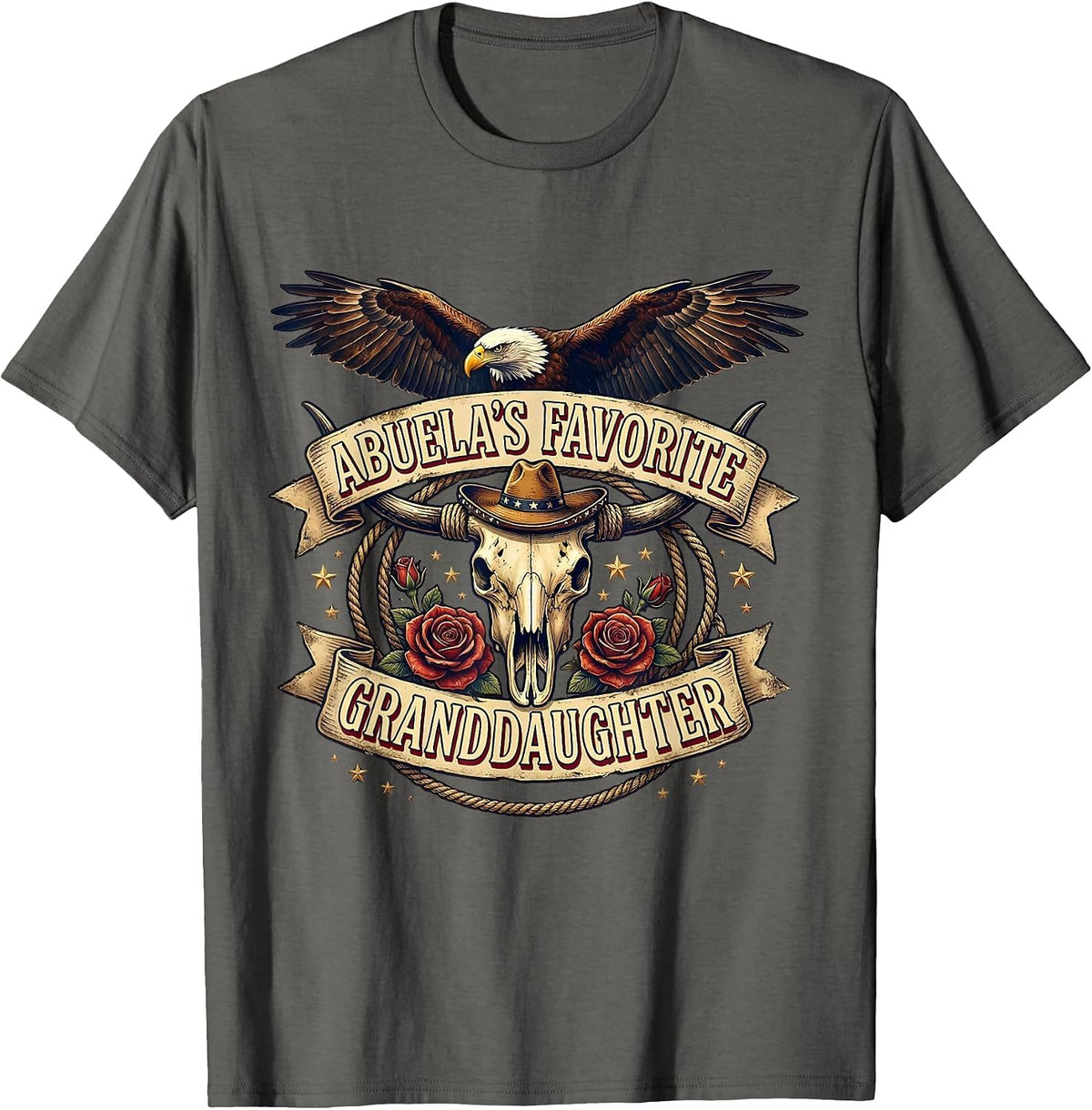 Abuela's Favorite Granddaughter Mexican Pride T-Shirt - Asphalt Grey