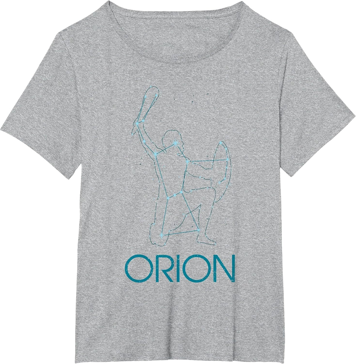 Orion Constellation Star Gazing Astronomy Hunter Line Art T-Shirt - Heather Grey
