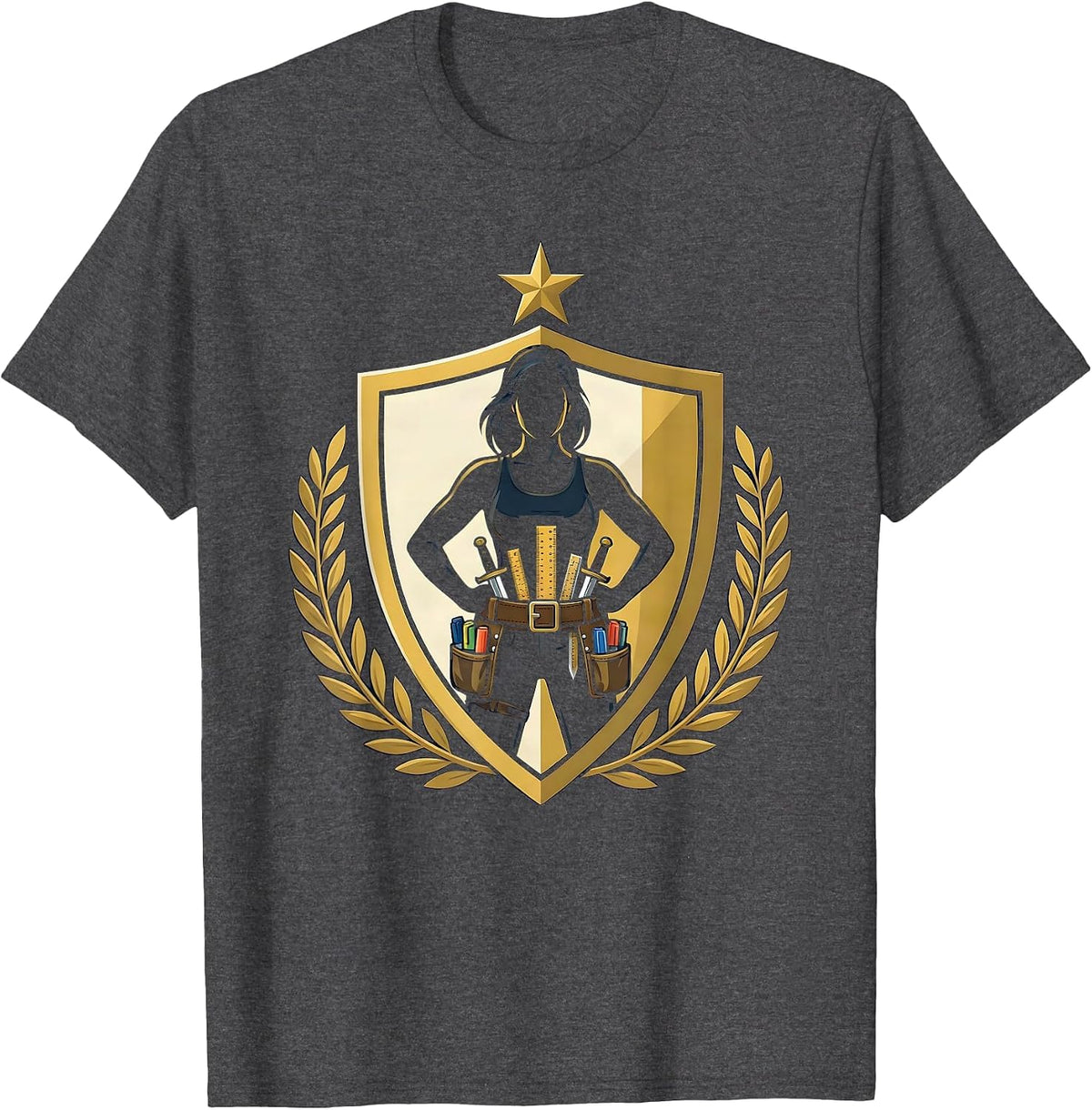 Paraprofessional Toolbelt Illustration Design T-Shirt - Dark Heather Grey