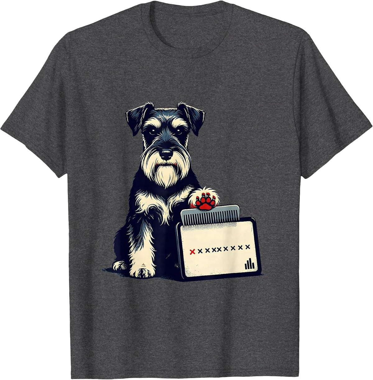 Miniature Schnauzer Grooming Humor Pet Lover T-Shirt - Dark Heather Grey