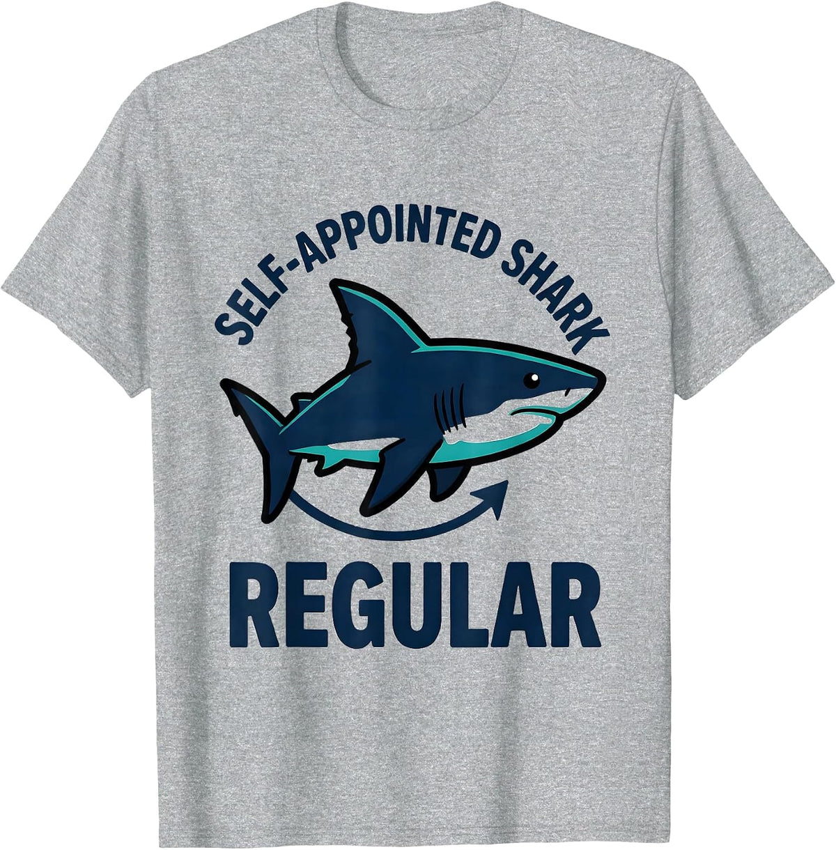 Men's Self-Appointed Shark Regular Funny Ocean Animal Lover Gift T-Shirt - Heather Grey