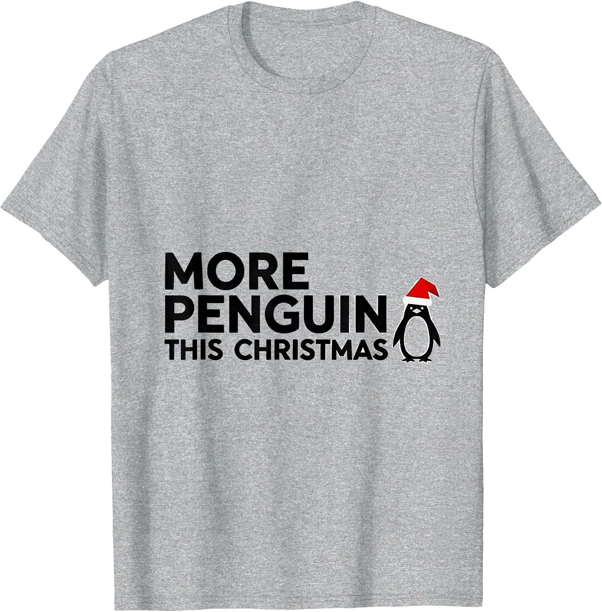 Men's More Penguin This Christmas Funny Animal Lover Christmas T-Shirt - Heather Grey
