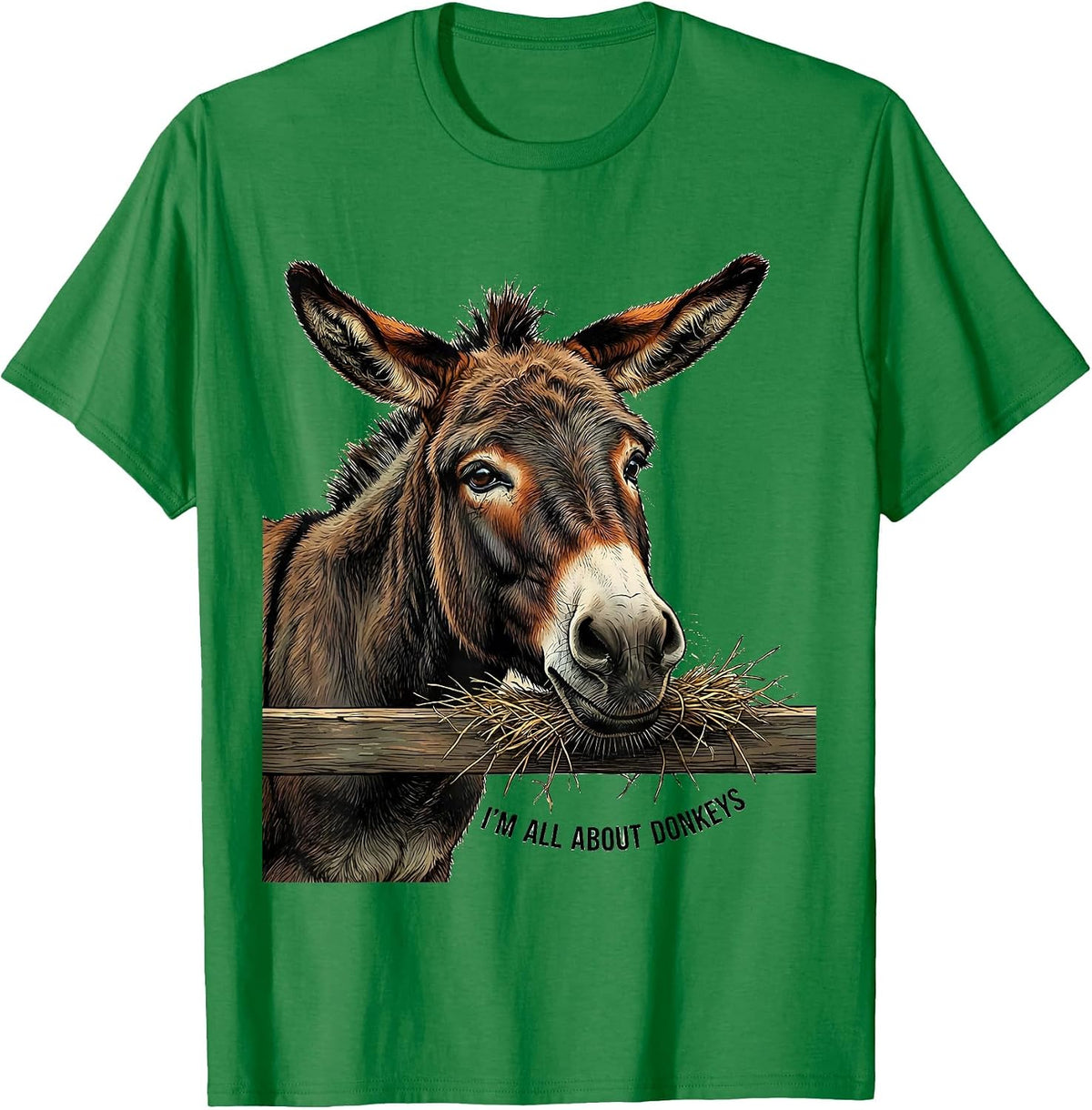 Men's I’m All About Donkeys Funny Donkey Lover Farm Animal Humor T-Shirt - Kelly Green