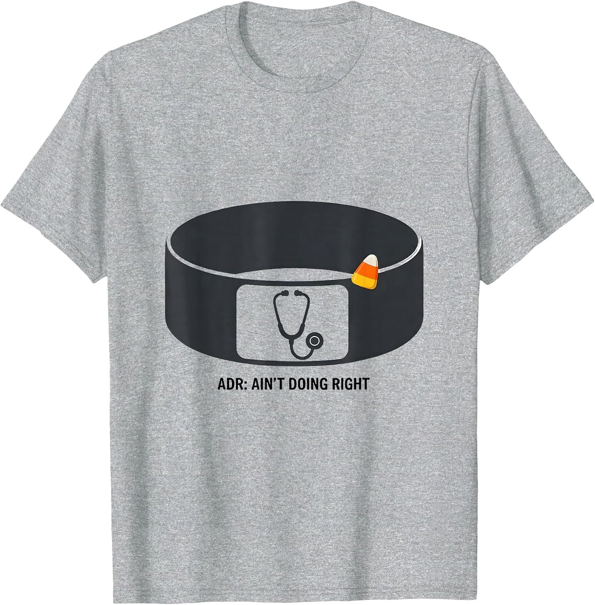 Men's ADR Ain't Doing Right Vet Tech Halloween Humor T-Shirt - Heather Grey