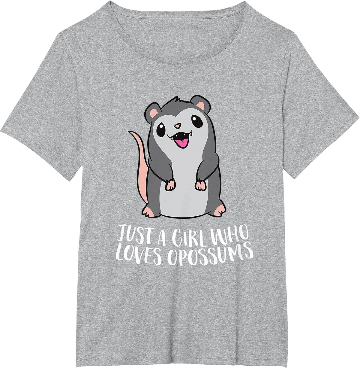 Just a Girl Who Loves Opossums Cute Opossum Girl T-Shirt - Heather Grey