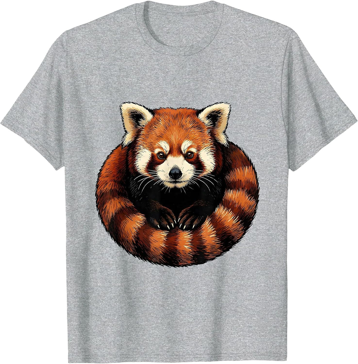 Men's Red Panda Bust Cute Animal Lover Novelty Gift T-Shirt - Heather Grey