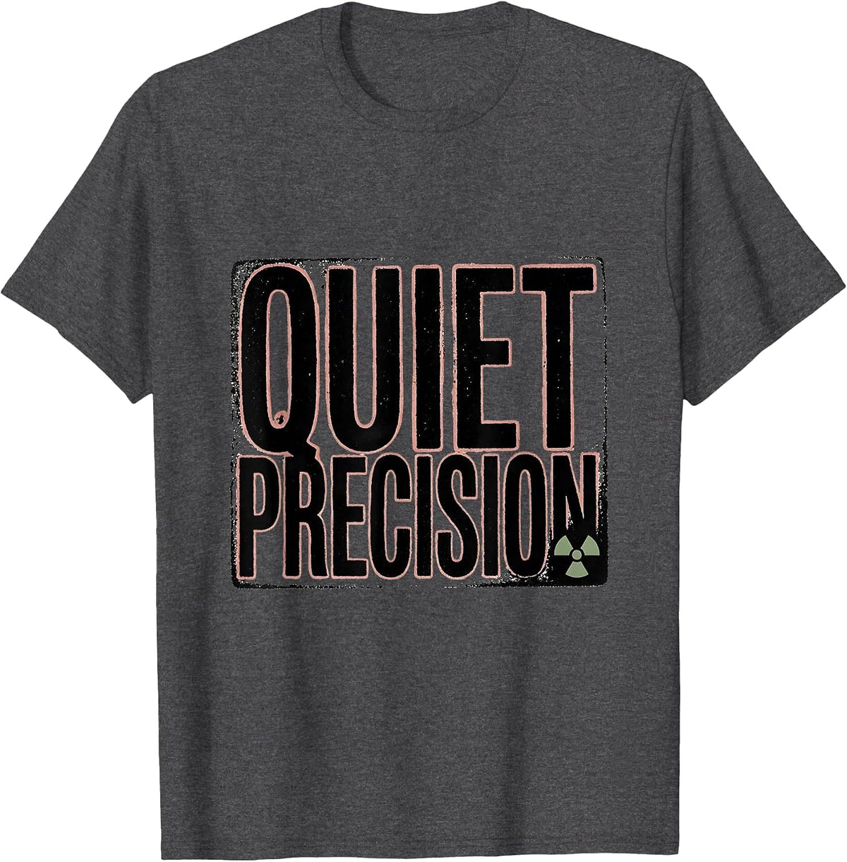 Quiet Precision Retro Radiology Rad Tech X-ray Technologist T-Shirt - Dark Heather Grey
