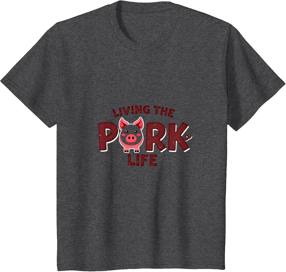 John Pork Living Kunekune Pig Life Cute Pig Lover Funny Humor T-Shirt - Dark Heather Grey