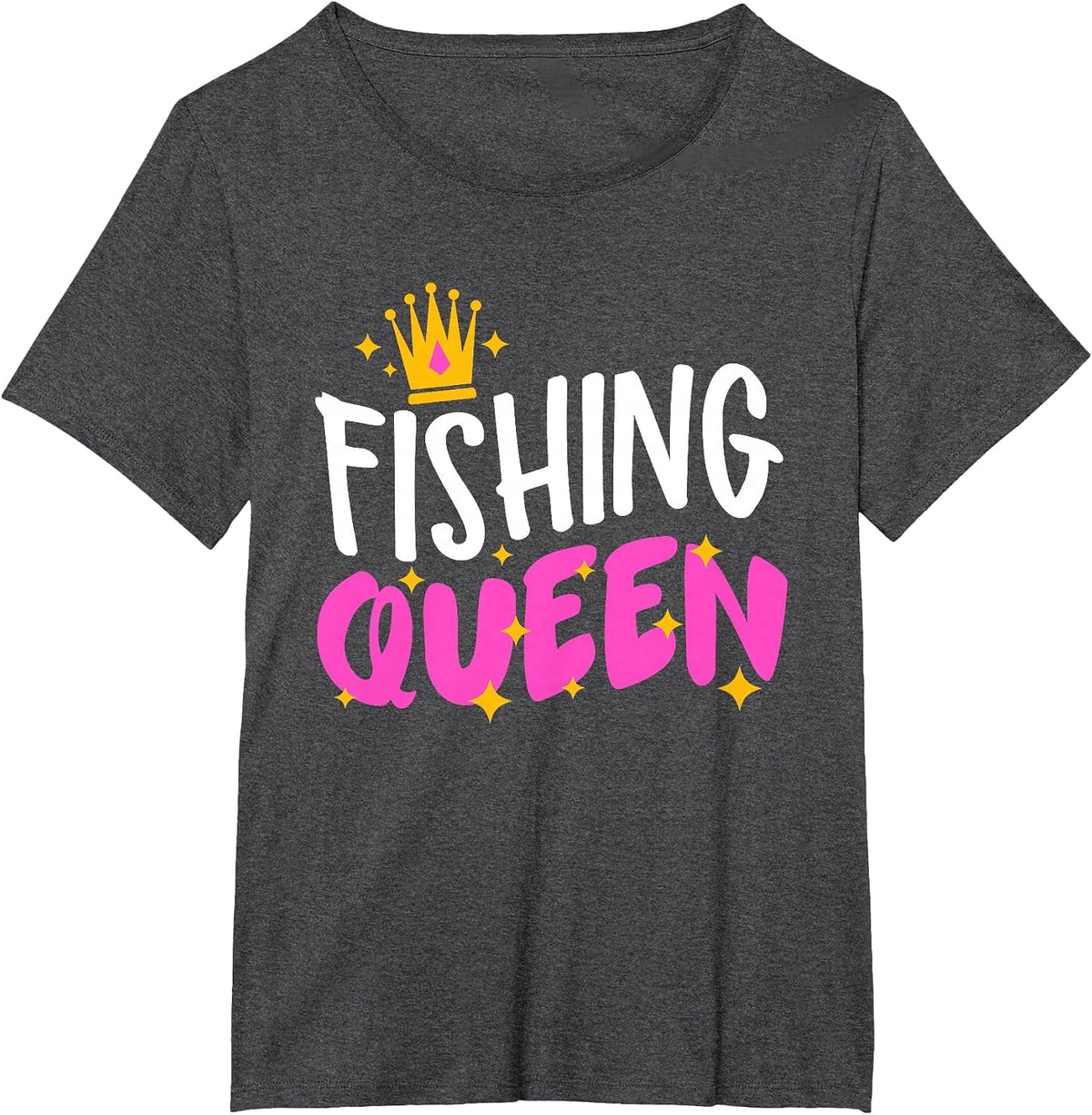 Fishing Queen Funny Fisherman Aquatic Enthusiast Women T-Shirt - Dark Heather Grey