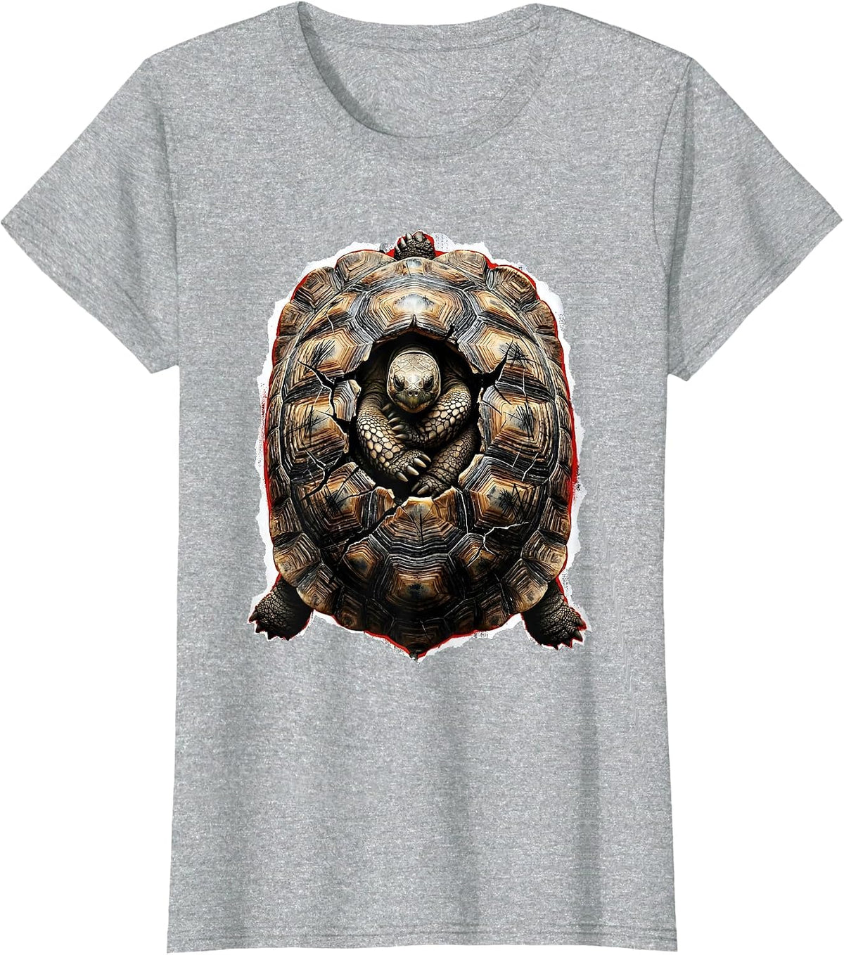 We Do Not Care Club Tortoise Napping in Shell T-Shirt - Heather Grey