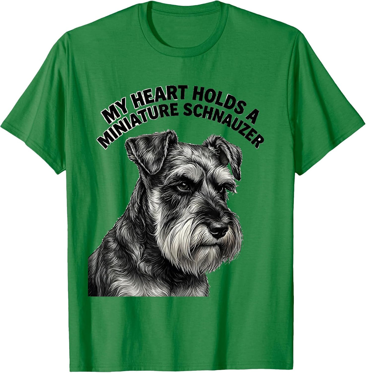 Men's My Heart Holds A Miniature Schnauzer Funny Dog Lover Gift T-Shirt - Kelly Green