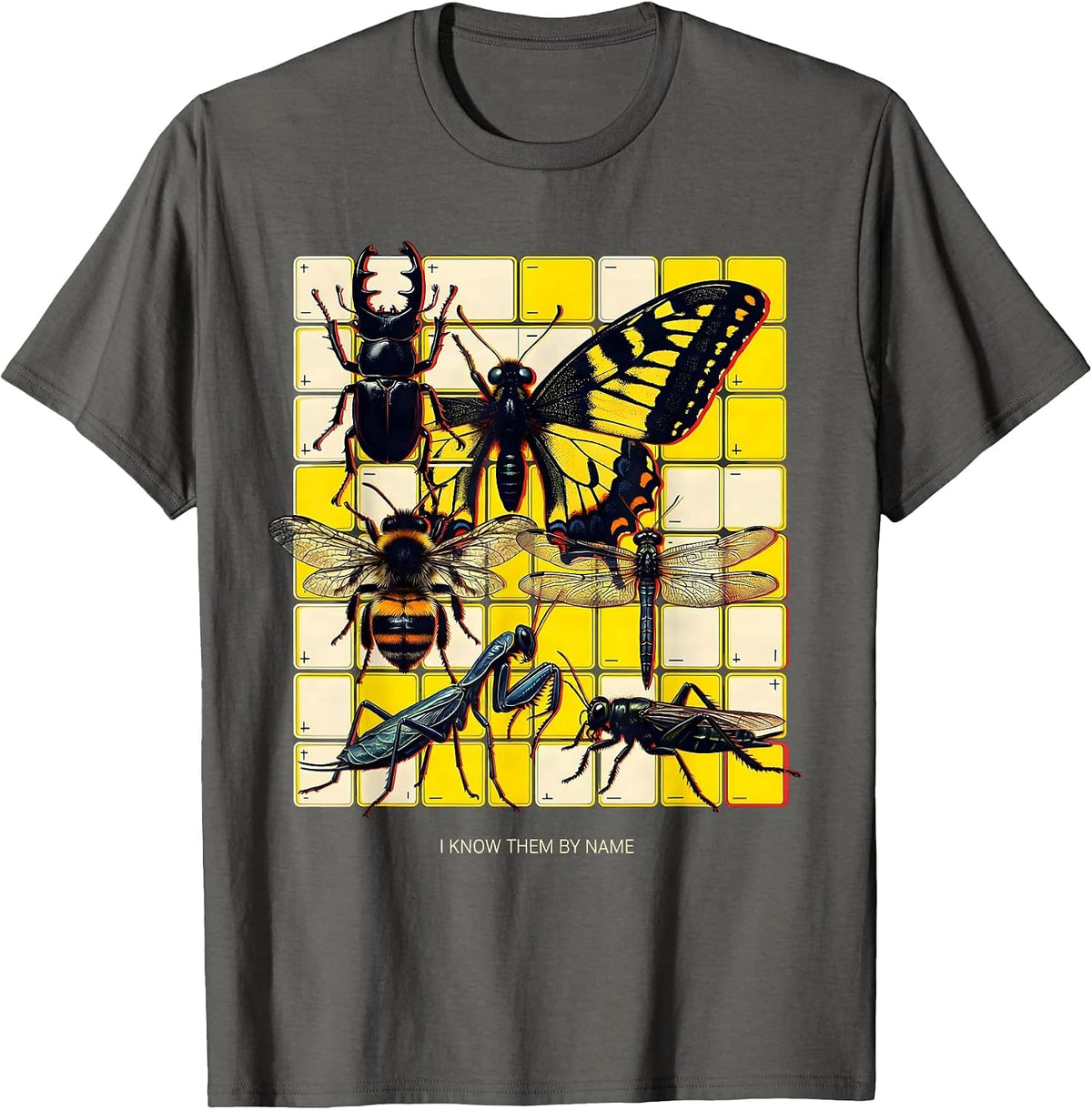 I Know Them By Name Entomology Bug Collector Insect Lover T-Shirt - Asphalt Grey