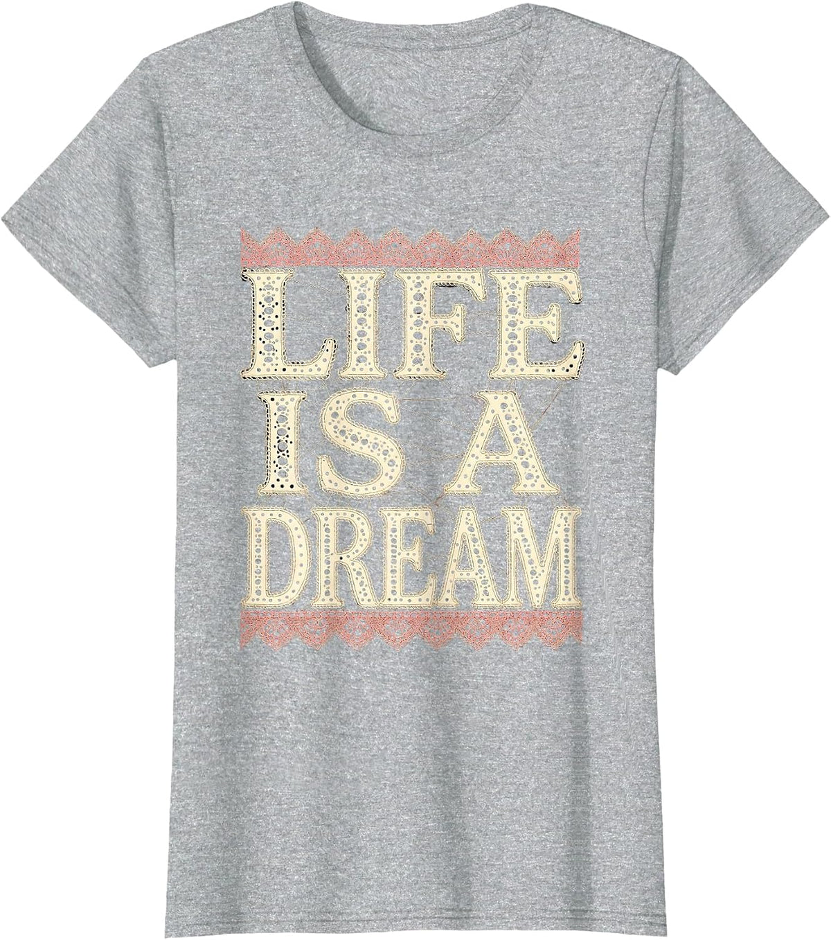 Life Is a Dream Reveur House Graphic Design T-Shirt - Heather Grey