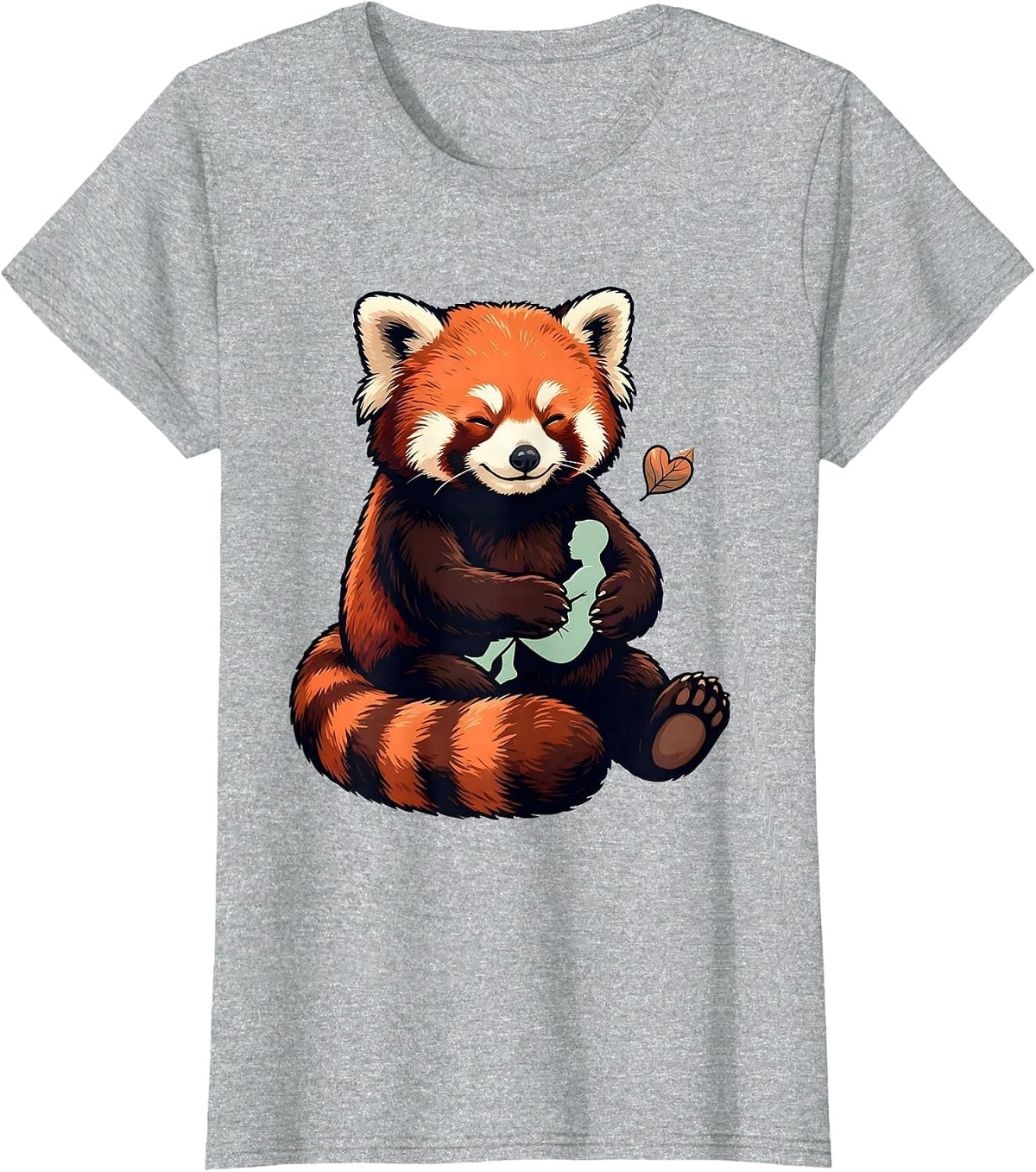 Plush Red Panda Cute Kawaii Animal Lover Gift T-Shirt - Heather Grey