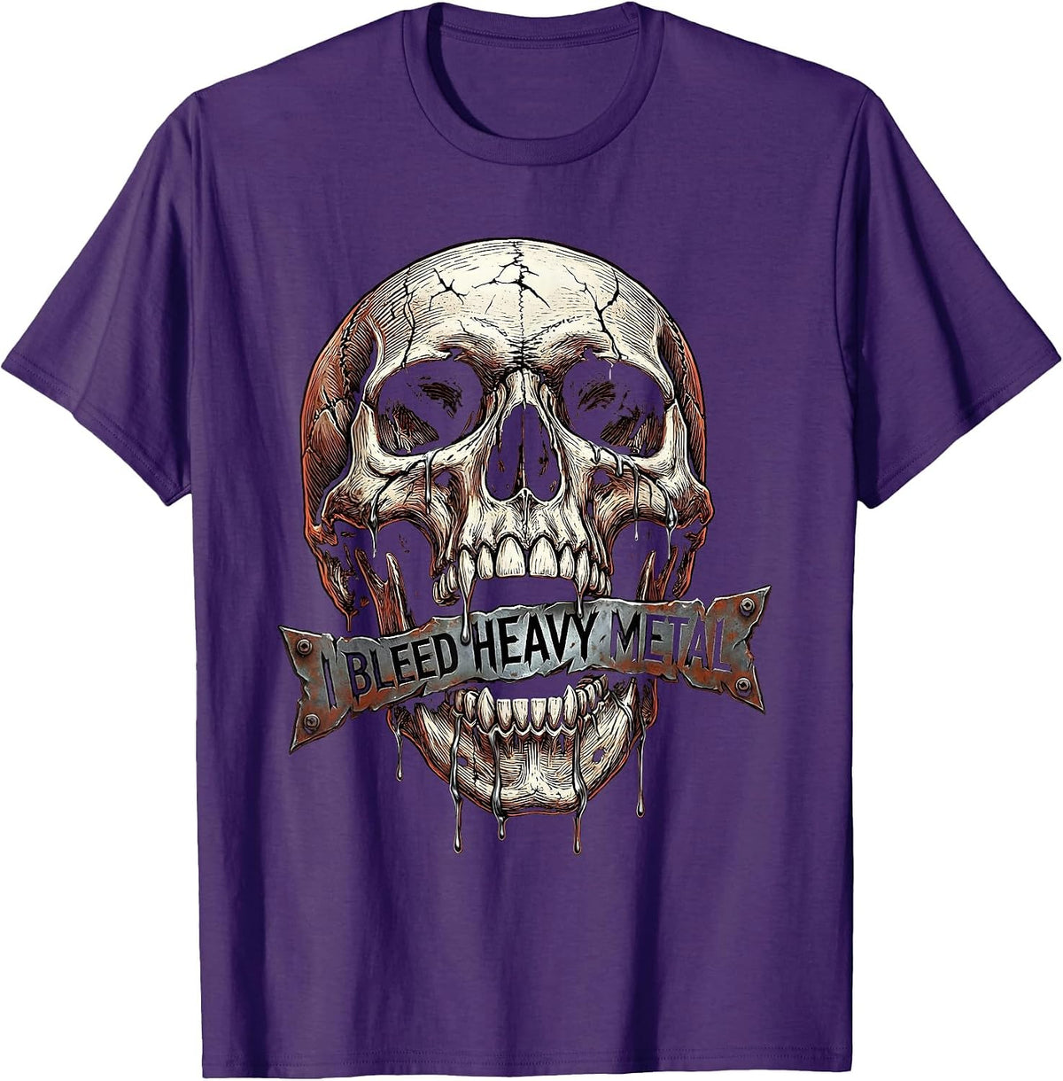 I Bleed Heavy Metal Music Fan Design T-Shirt - Purple