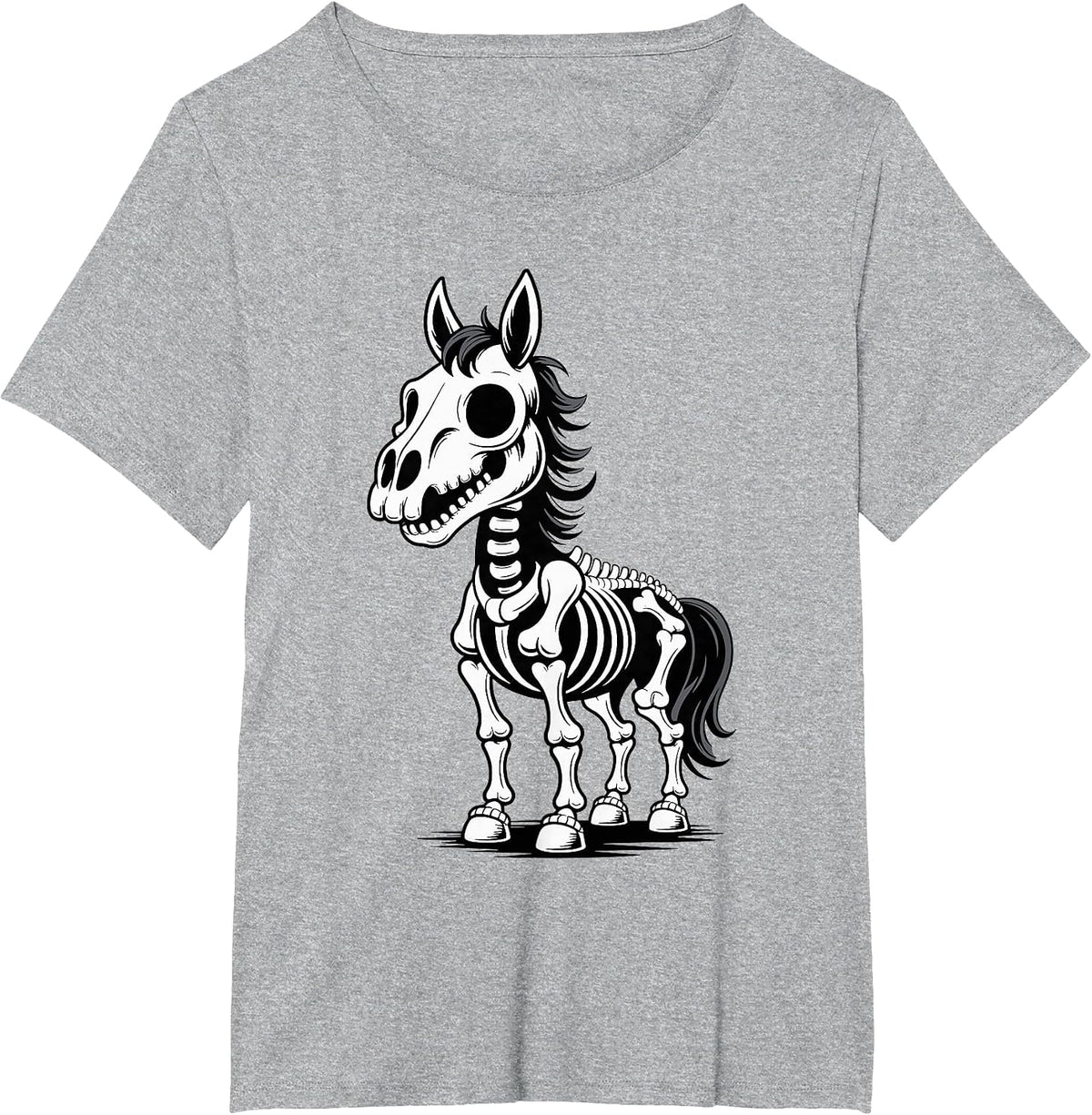 Halloween Horse Skeleton Spooky Horseback Riding T-Shirt - Heather Grey