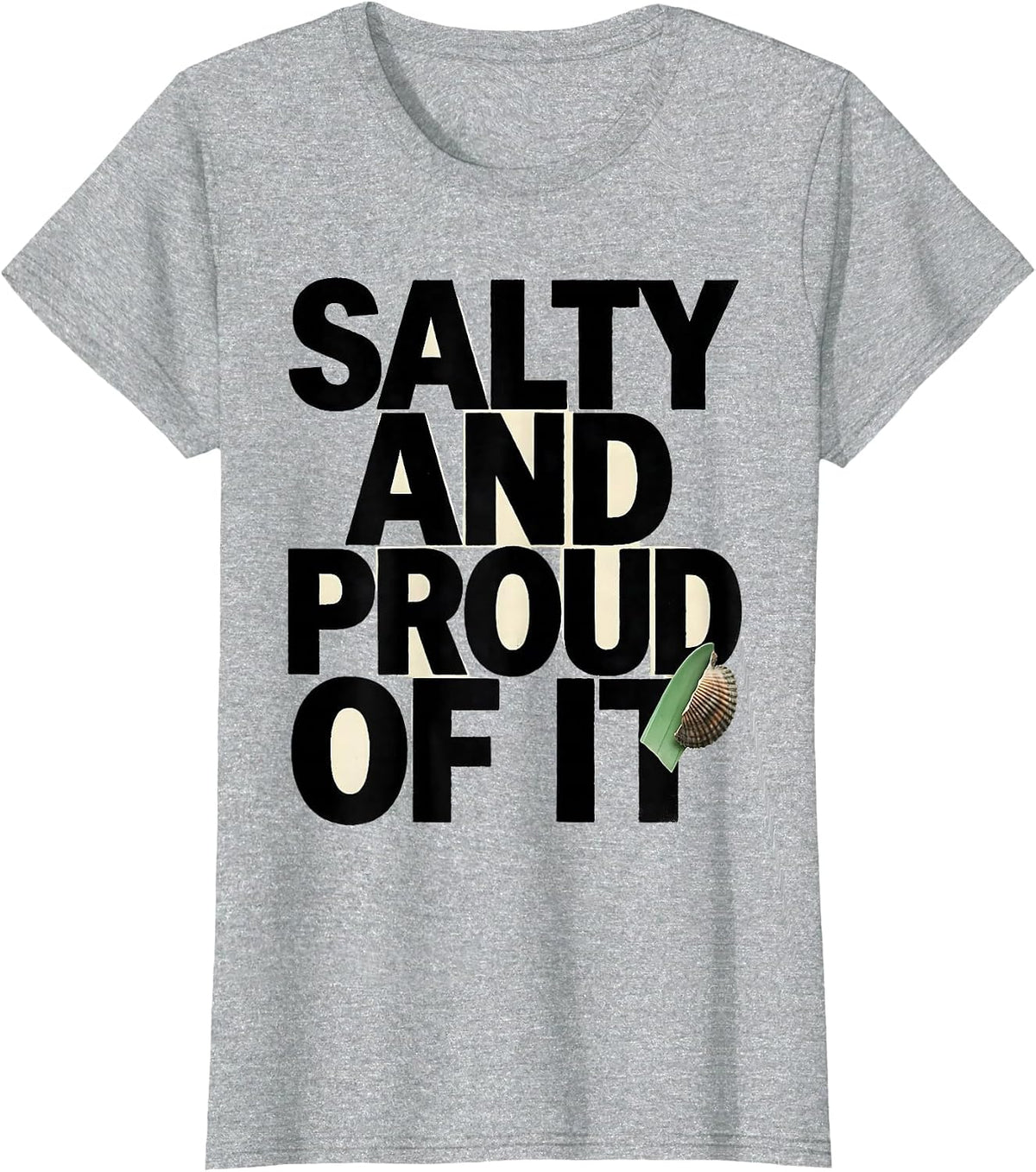 Salty And Proud Of It Sea Turtle Ocean Animal Lover Humor T-Shirt - Heather Grey