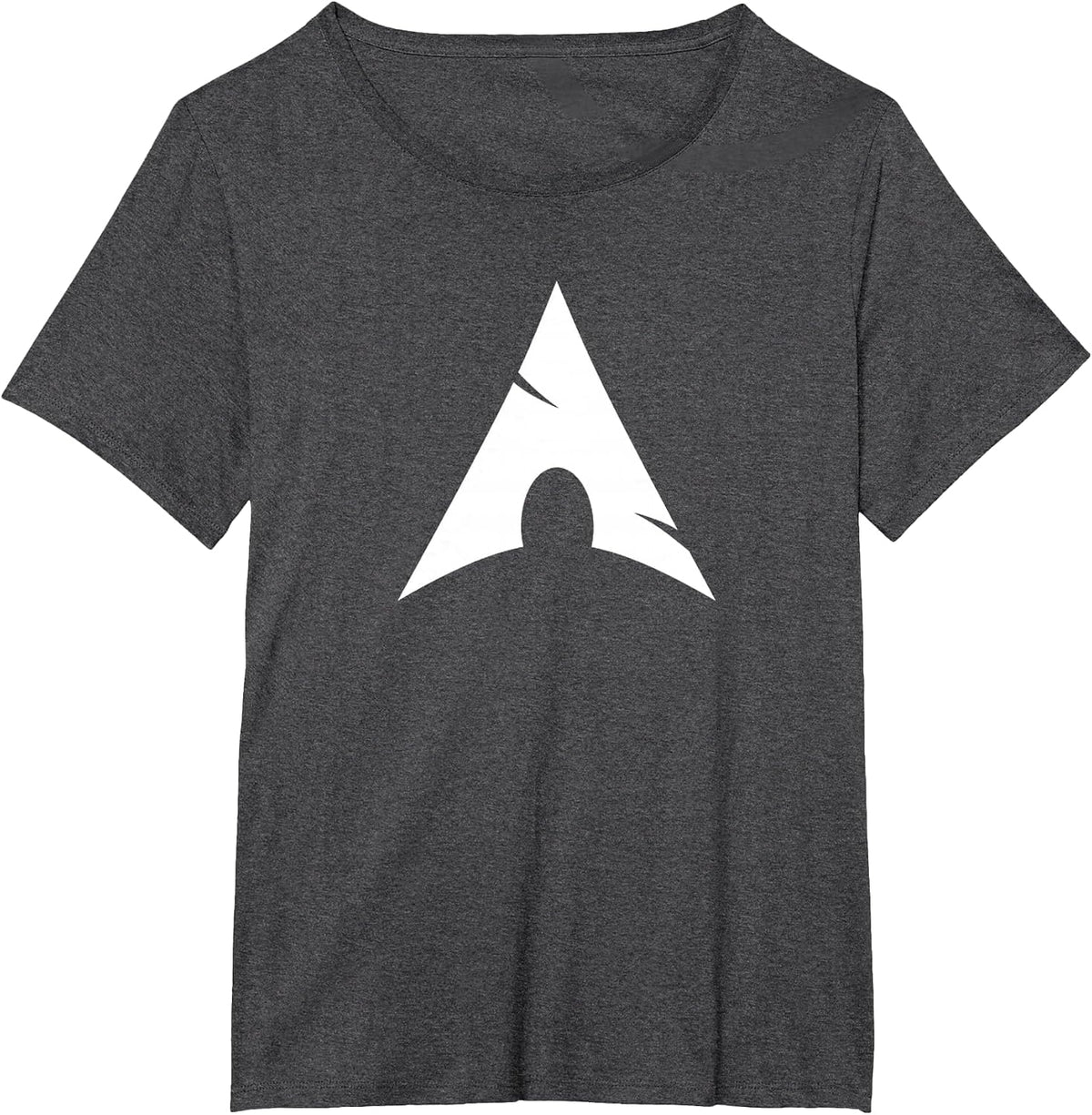 Arch Linux Lover T-Shirt with White Logo Open Source Os tee T-Shirt - Dark Heather Grey