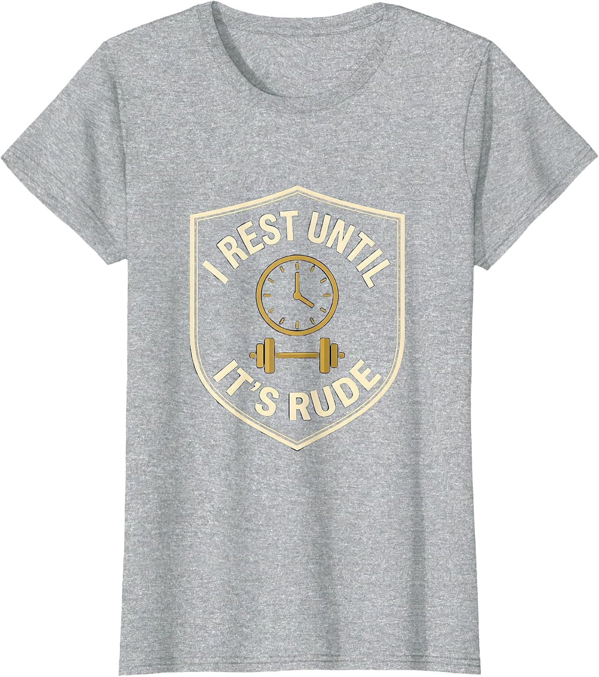 I Rest Until It's Rude Funny Gym Workout Weightlifting Humor T-Shirt - Heather Grey