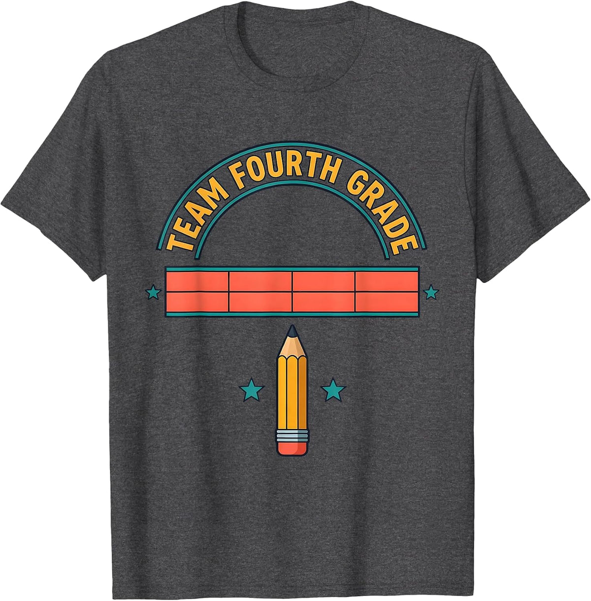 Team Fourth Grade Back To School Student Teacher First Day T-Shirt - Dark Heather Grey