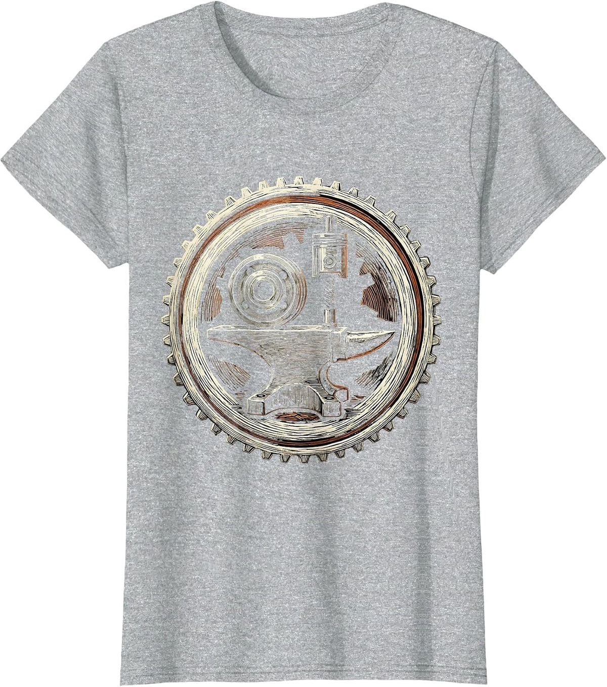 Valley Forge Automotive Drum Piston Anvil Graphic T-Shirt - Heather Grey