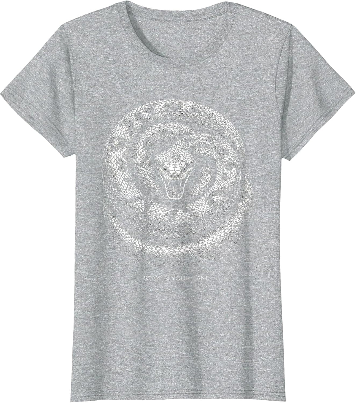 Stay In Your Lane Bold Attitude Graphic Design T-Shirt - Heather Grey
