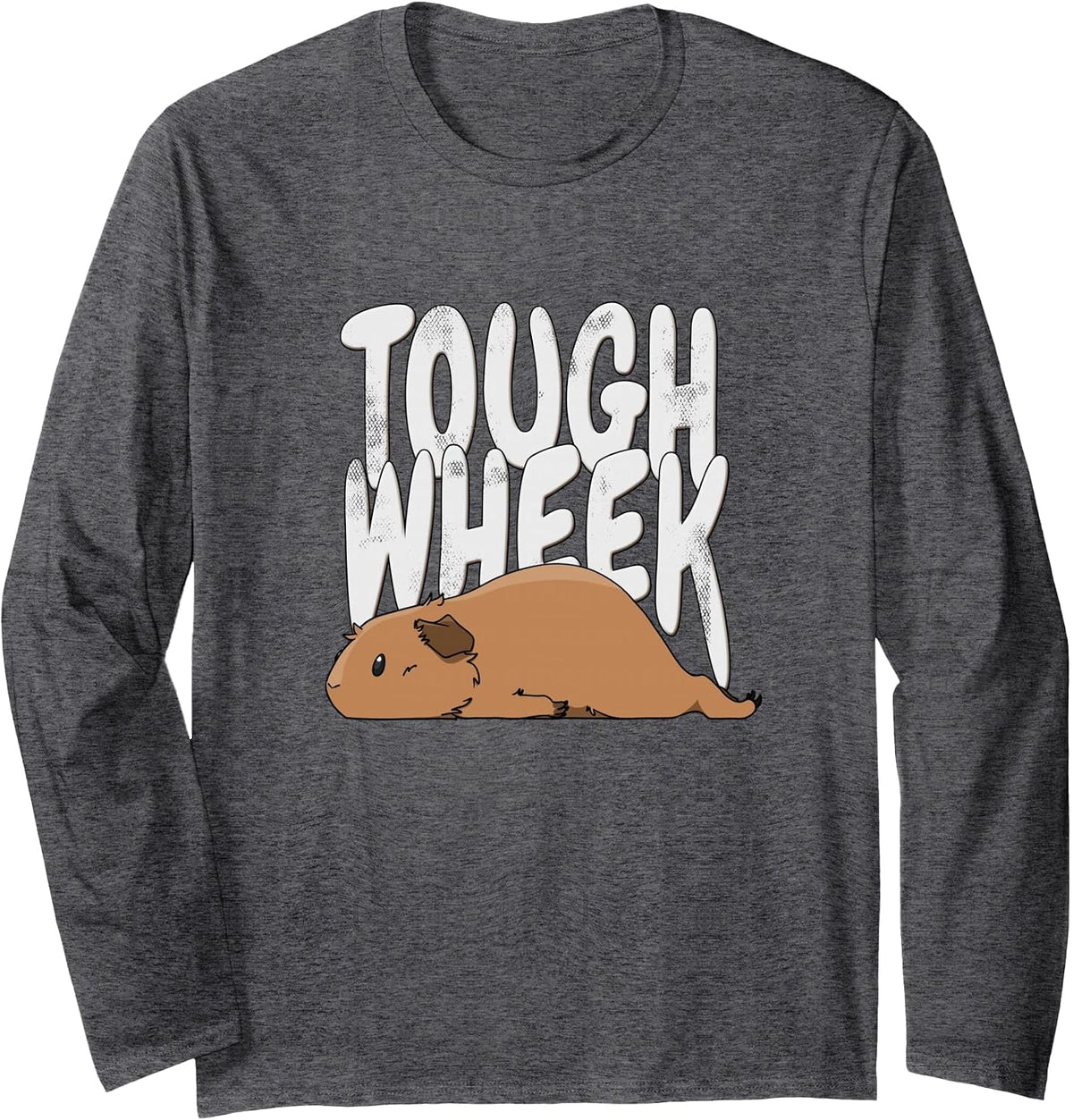 Guinea Pig Tough Wheek Red Brown Guinea Pig Pet Long Sleeve T-Shirt - Adult Unisex Dark Heather Grey