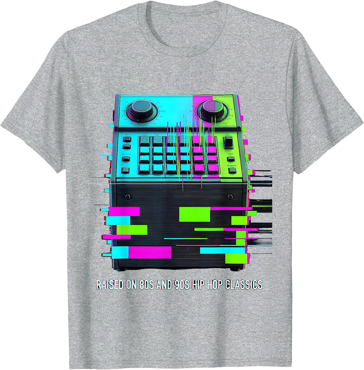 Men's Raised On 80s And 90s Hip Hop Classics Retro Nostalgia T-Shirt - Heather Grey