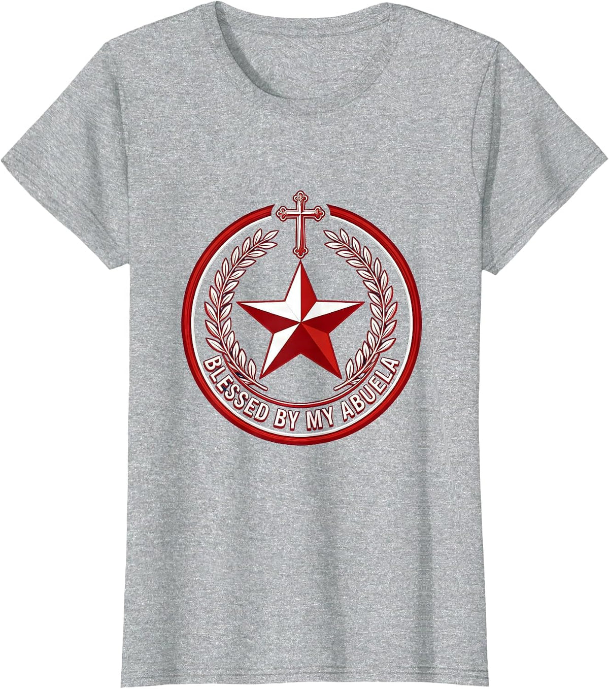 Women's Blessed By My Abuela Latina Heritage Design T-Shirt - Heather Grey