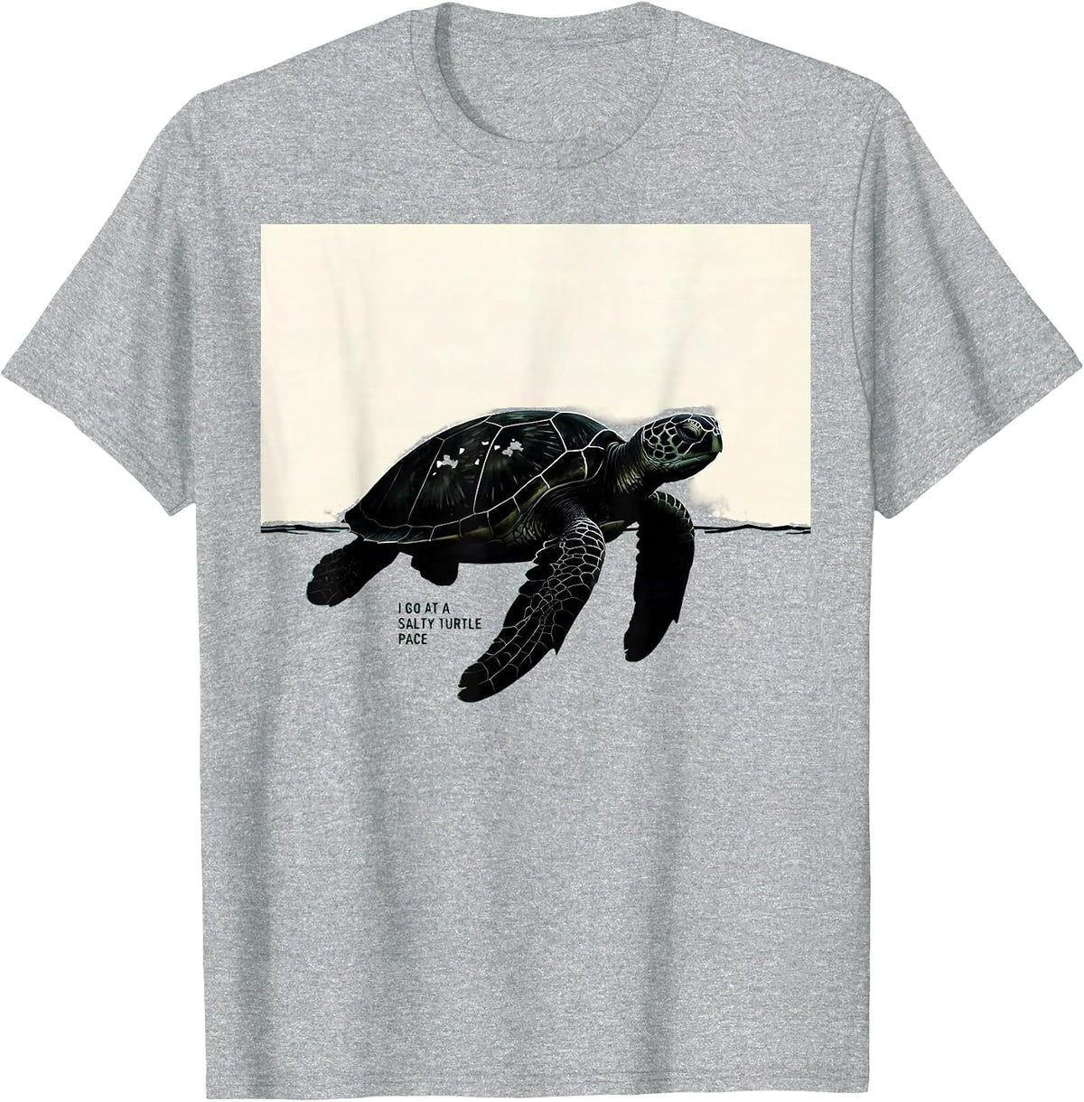 Men's I Go At A Salty Turtle Pace Funny Sea Turtle Lover Beach T-Shirt - Heather Grey