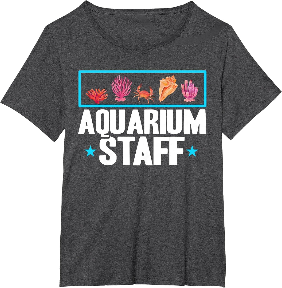 Aquarium Staff Aquarist Aquarium Saltwater Fish Tank T-Shirt - Dark Heather Grey