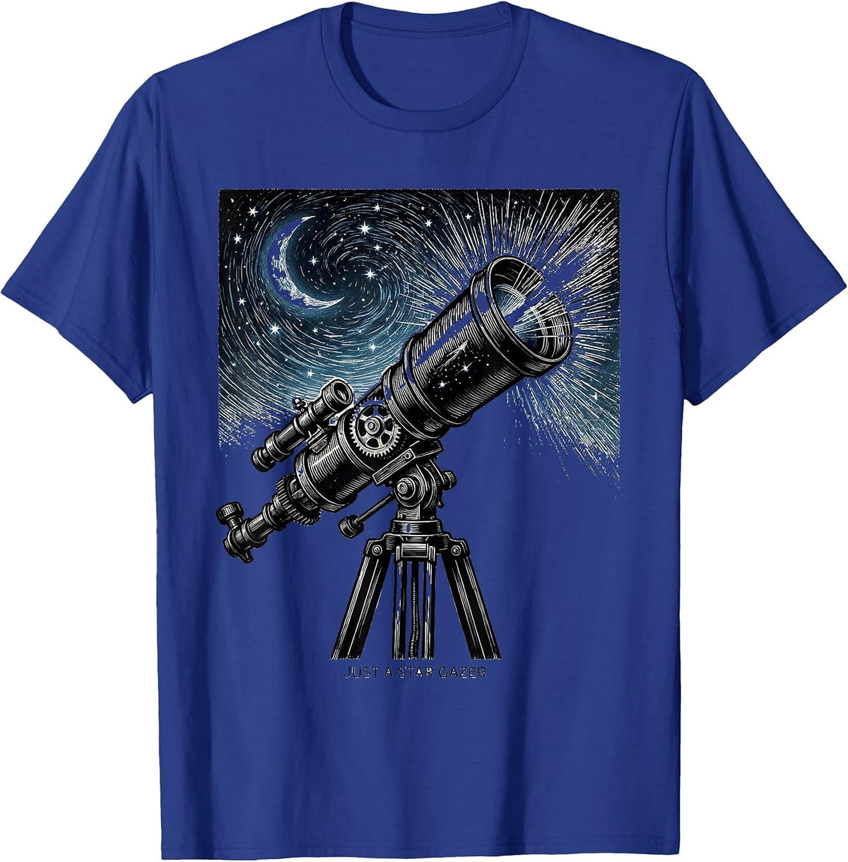 Men's Just a Star Gazer Astronomy Design T-Shirt - Royal Blue