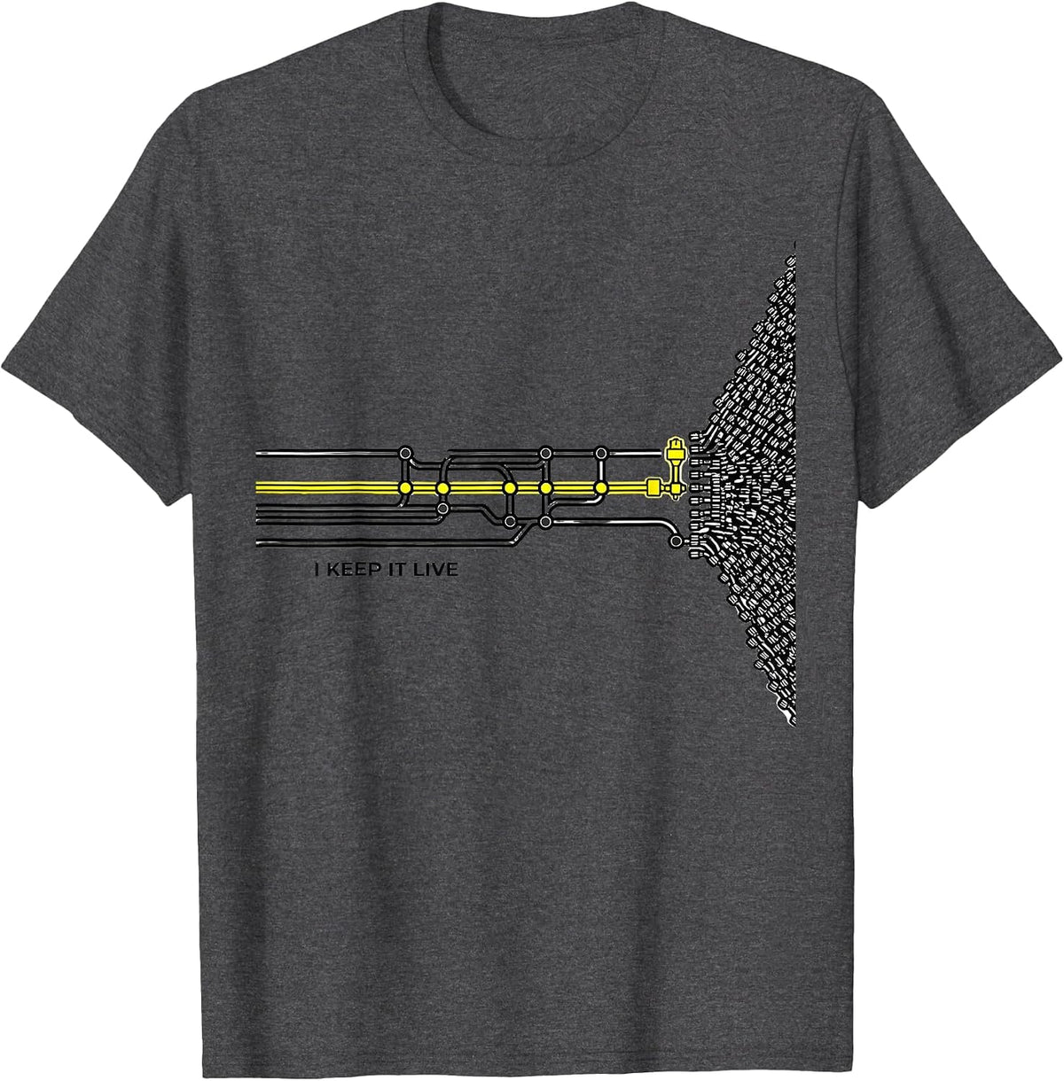 Men's I Keep It Live Funny Electrician Lineman Trade Humor T-Shirt - Dark Heather Grey