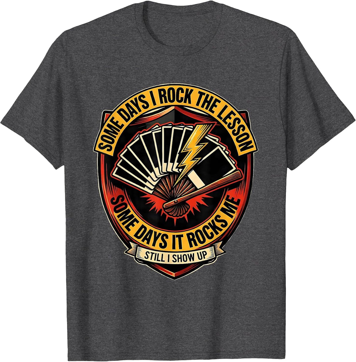 Some Days I Rock The Lesson Tattoo Sped Squad T-Shirt - Dark Heather Grey