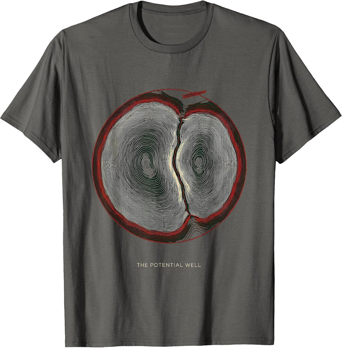 The Potential Well Quantum Physics Science Enthusiast Nerdy T-Shirt - Asphalt Grey