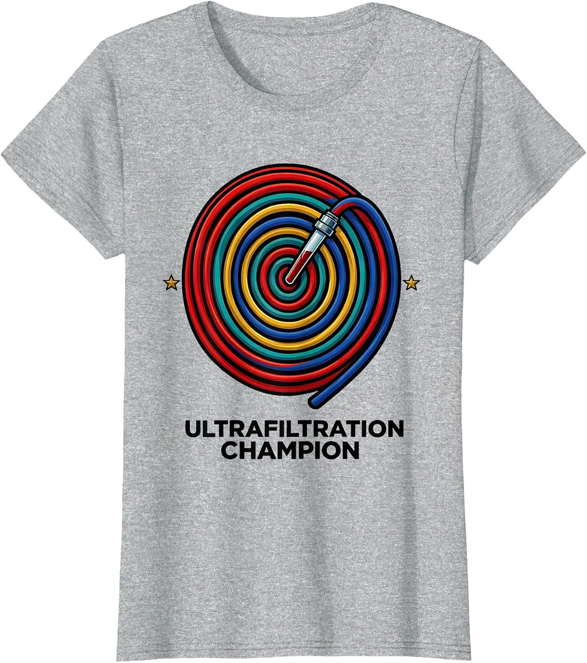 Women's Ultrafiltration Champion Colorful Dialysis Nurse Nephrology T-Shirt - Heather Grey