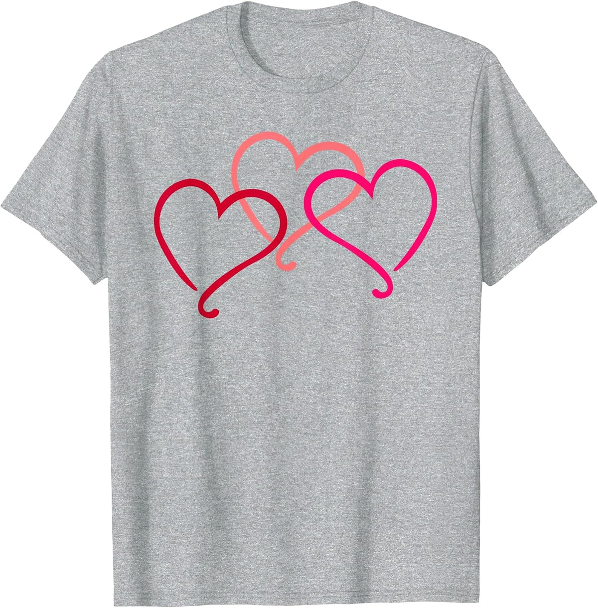 Three Hearts T-Shirt - Heather Grey
