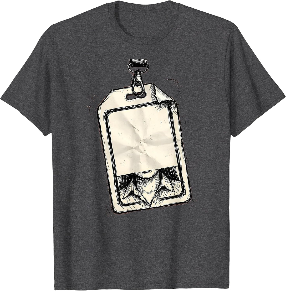 Upside Down Name Tag Embarrassing Moment T-Shirt - Dark Heather Grey