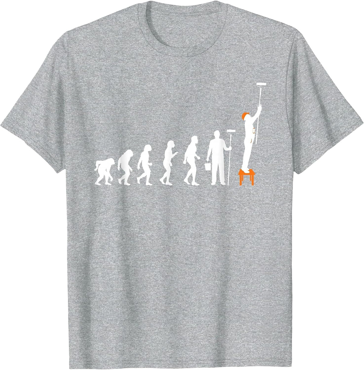 Painter Evolution - House Decorator Designer Worker Painting T-Shirt - Heather Grey