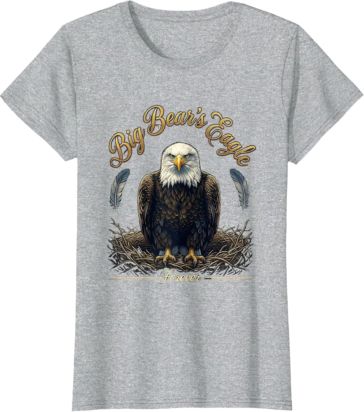 Big Bear's Eagle Forever Memorial Tribute Wildlife T-Shirt - Heather Grey