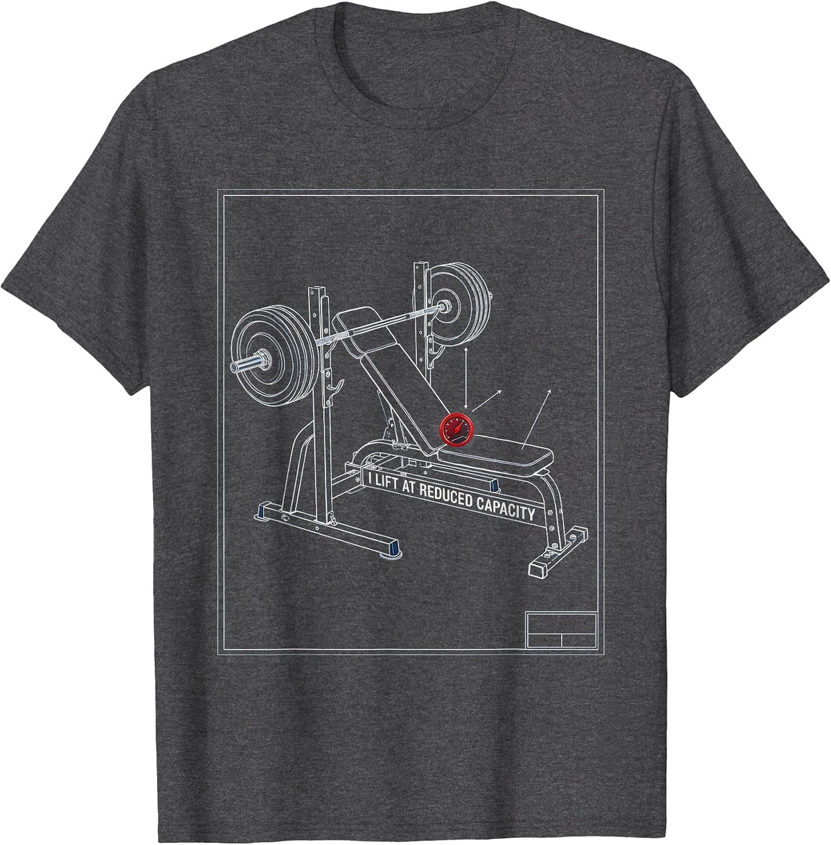 Men's I Lift At Reduced Capacity Funny Gym Weightlifting Workout T-Shirt - Dark Heather Grey