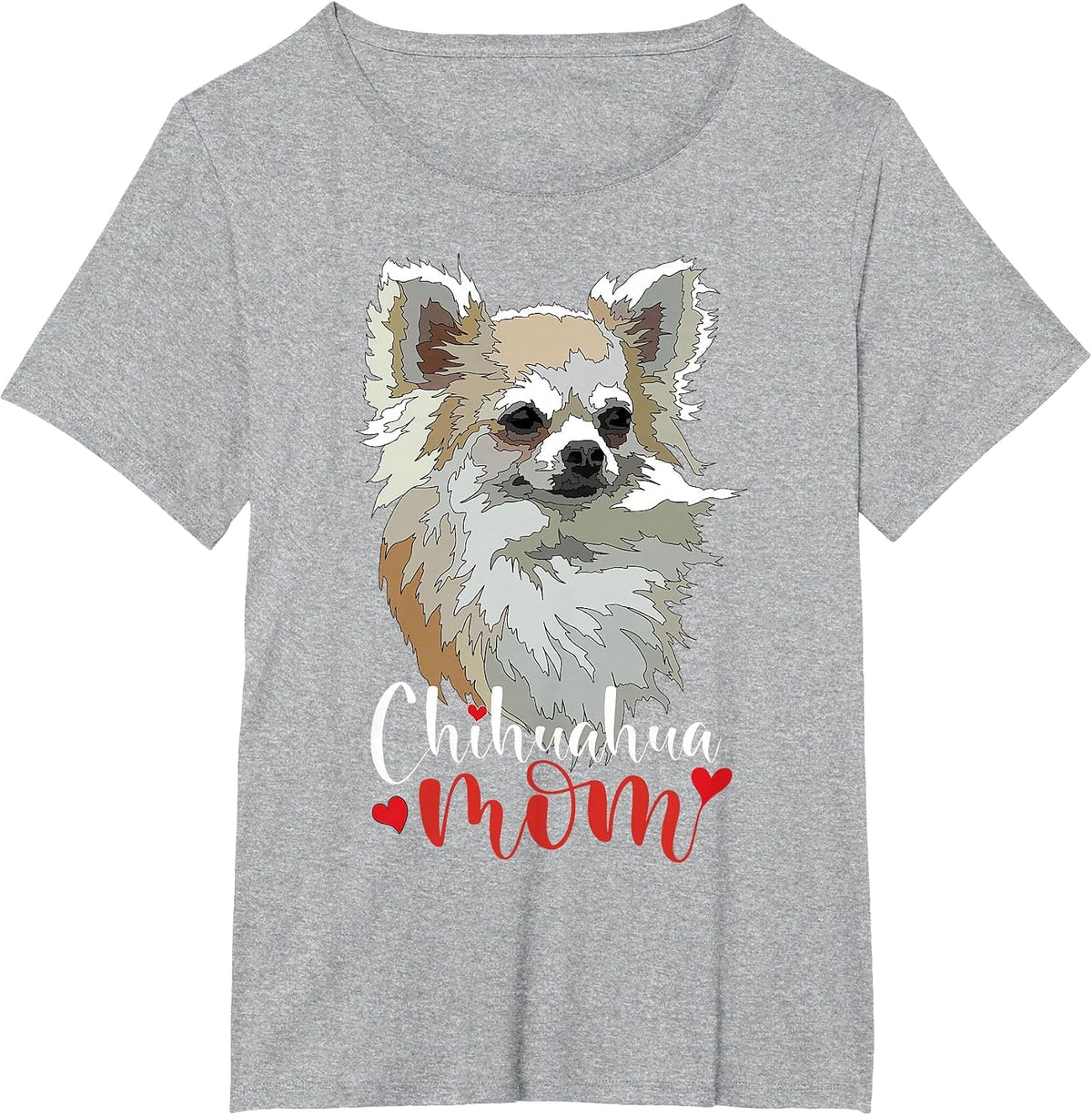 Chihuahua Mom Long Hair Chiwawa Mama Long Haired Chiwawa Dog T-Shirt - Heather Grey